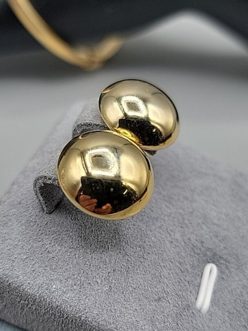 Vintage Pierre Balmain Paris Bangle 8.5" Bracelet & Post Earrings Gold Plated - Picture 7 of 9
